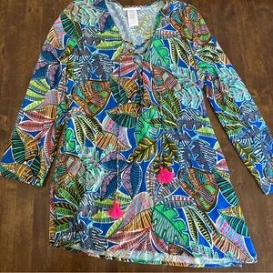 LA BLANCA Women's Cover-Up Tunic Blouse Beach Resort Tropical Vacation Size S 💕